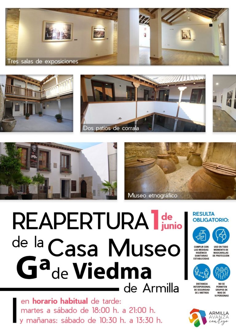 Reapertura de la Casa Museo García de Viedma en horario habitual. Ayuntamiento de Armilla Reapertura de la Casa Museo García de Viedma en horario habitual. Ayuntamiento de Armilla